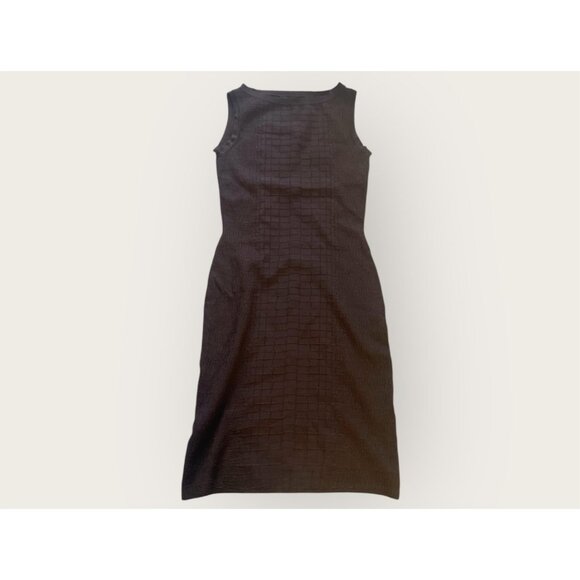 Gucci Women’s Dark Brown Textured Sleeveless Sheath Dress XS Made in Italy - Picture 1 of 9